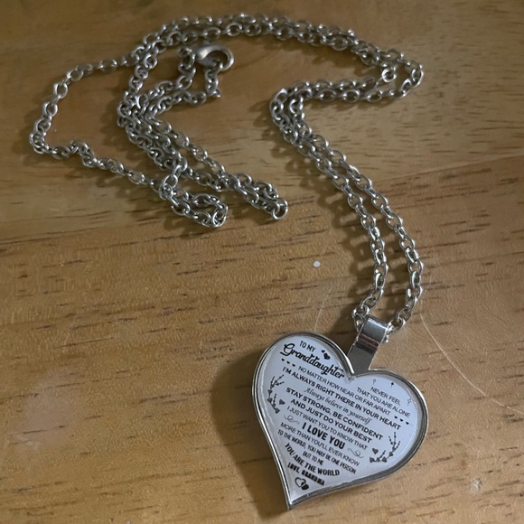 Silver Heart Pendant Necklace for Granddaughter. - Picture 1 of 1